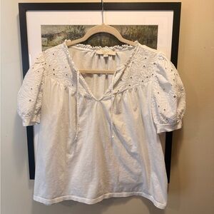 LOFT White Eyelet Women's Top